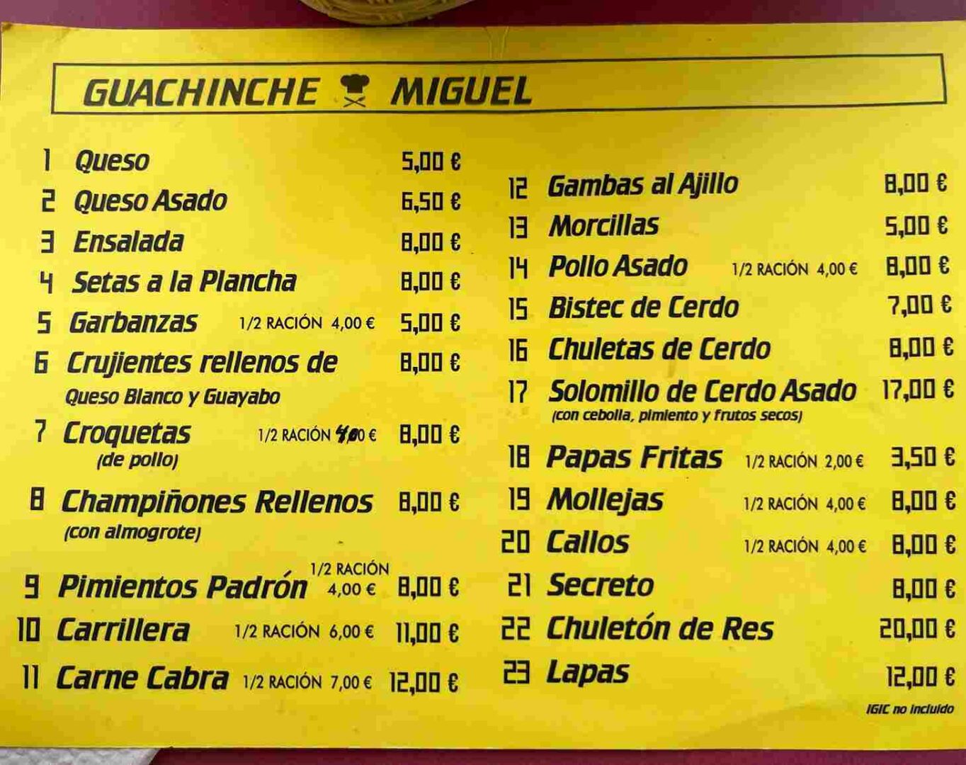 carta guachinche miguel