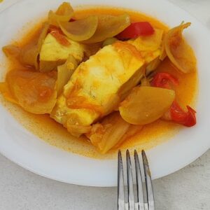 bacalao encebollado en guachinche lala